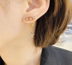 Luxury Jewelry Earring Cd Stars Full of Drilled Tassels Earrings Female Simple Personality Net Red Fairy Style Original Brass Mate1073963
