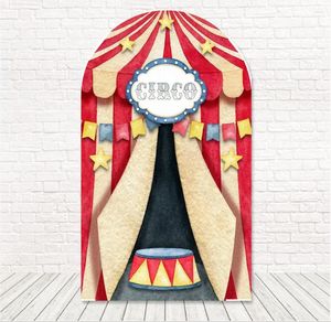 Dekoracja imprezy Red Circus Tent Cover PO Tacdrop ​​Baby Shower urodzin Dwuścidowe Pography Tło tkaninowe studio