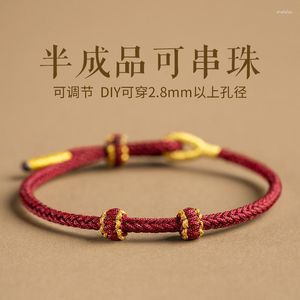 Braccialetti con ciondoli Bracciale rosso tessuto fatto a mano Accessori con perline semilavorati fai da te per uomini e donne da regalare alla loro fidanzata