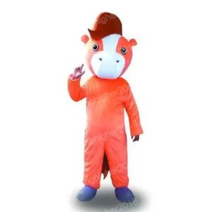 Halloween Orange Horse Mascot Costume Rozmiar dla dorosłych kreskówki Anime Postacie Karnawał unisex sukienka świąteczna fantazyjna sukienka imprezowa