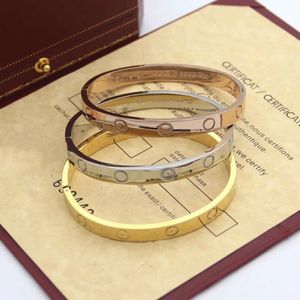 Uma pulseira de luxo clássica Woman Woman Woman 18K Bracelets de Brand Brand Brand Bangle Jóias para Mulheres Navio Free Christmas Day do Dia dos Namorados Elegante 6mm