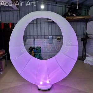 Modelo de minhoca inflável com luzes LED com base para decoração externa ou exibição de palco de festa