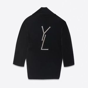 Y SL damska designerska kombinezon blezer płaszcze płaszcze ubrania haft alfabetowy alfabet wiosenny