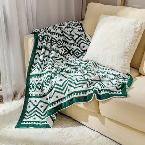 Blankets Sofa Towel Cover Blanket Office Naps Air Conditioning Personalized Geometric Patterns Bedroom Decorations Thread