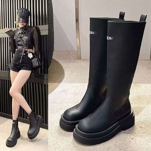 Designer Boots Luxurious Thick Leg Smoke Pipe Boots Women Winter New Vintage High Sleeve Boots Knight Thick Sole Long Sleeve Elastic Boots