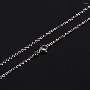 Chains 10Pcs 45cm Stainless Steel Cable Chain Necklaces 1.5mm Thickness For Women's Jewelry