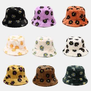 Stingy Brim Chapéus Inverno Faux Fur Fluffy Bucket Mulheres Ao Ar Livre Quente Sun Hat Macio Veludo Furly Pescador Cap Senhora Moda Panamá 230916