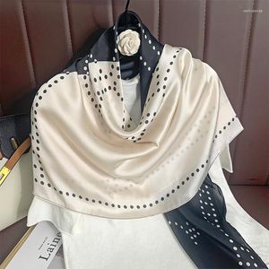 Scarves Fashion Women Satin Silk Square Scarf Shawl Printing Pattern Design Elegant Lady Long Versatile Bandana Decorate Headscarf 2023