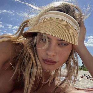Visir Panama Fashion Straw Hat Tom Top 2022 For Women Summer Sun Protection Outdoor Sports Fishing Vacation Beach Chapeauvisors228G