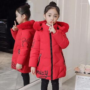 Giù Cappotto Inverno Ragazze Addensare Imbottito Cappotti Caldi Giacca Moda Bambini Viola Rosso Con Cappuccio In Pelliccia Sintetica Tuta Sportiva Da 3 T A 12 T