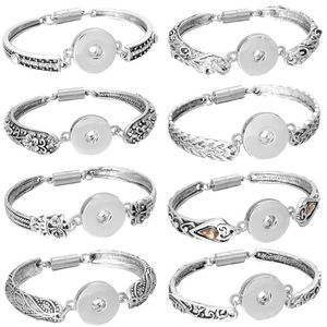 Charmarmband Snap -knapp smycken magnetiska armband för kvinnor 18 mm -knappar utbytbara armband282s