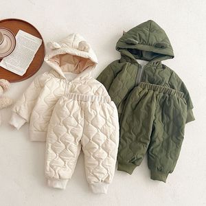 Clothing Sets Korean Style Winter Infant Baby Boys Girls Set Long Sleeved Hooded CardiganPants born Clothes Suit 230923