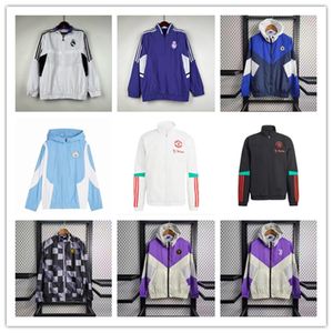 23/24 clube de futebol jaqueta masculina futebol blusão jerseys 2023 madrids zíper completo com capuz windbreakers casaco de moda masculina