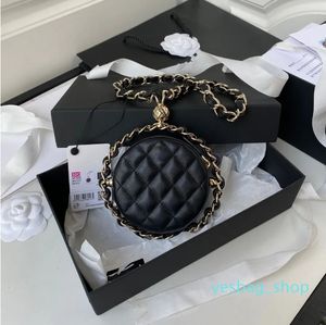Ny Luxury Lambskin Mini Round Bag Vintage Real Leather Premium Camera Classic Handbag Designer Women's Purse