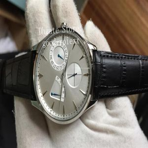 Top masculino relógio automático transparente mestre ultra fino relógios preto branco dial power pulseira de couro 1378420 reserva men253d