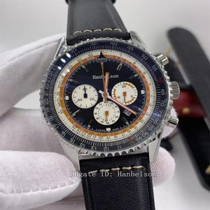 Montre de luxe Quartz movement mens watch two tone dial stainless steel Leatcher strap relojes lujo para hombre Chronograph Watche252B