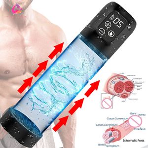 Erweiterungen Elektrische Penis-Wasserpumpe, wiederaufladbar, automatische männliche Vergrößerung, Erektion, verlängern, Männer, Schwanzlutschen, vergrößern, Druckgerät 230923