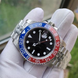 9 cores super fábrica relógio masculino vermelho azul bp moldura de cerâmica movimento automático masculino aço jubileu pulseira pepsi bpf 40mm 126710 lu183i