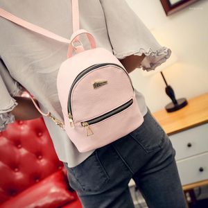 Outdoor Bags Women Small Backpack College Student Rucksack Travel Shoulder Teenager Girls PU Leather Bagpack Female Purse City Bag