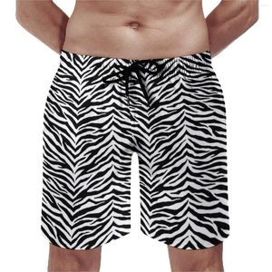 Men's Shorts Zebra Print Board Animal Stripes Casual Short Pants Graphic Sports Surf Comfortable Swimming Trunks Birthday Gift