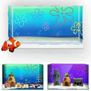 Aquariums Cartoon Bob Underwater Aquarium Bakgrund Sticker 16x24 i 41x61cm HD -tryckta WALLPAP FISK TANK BACKDROP DECORATIONS PVC 230923