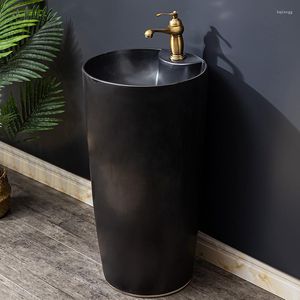 Bathroom Sink Faucets Column Wash Basin Courtyard Integrated Pool Floor-Standing Inter-Platform Balcony Pedestal Ceramic