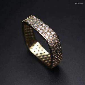 Обручальные кольца с кубическим цирконием, уникальное модное кольцо, квадратное дизайнерское кольцо с цирконием для женщин, ювелирные изделия для помолвки и вечеринки