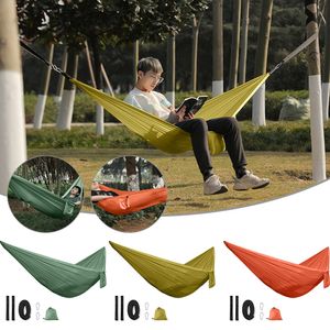 Hammocks Upgrade Camping Hammock Outdoor Tourist Hanging Hammocks Fix Rope Portable Parachute Nylon Vandring Hammock för backpacking Travel 230923