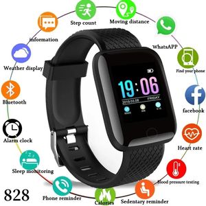 116Plus Smart Watch Mężczyźni Wodoodporne Smartwatch Smartwatch Monitor Monitor Fitness Tracker Sport dla Androida iOS 828D