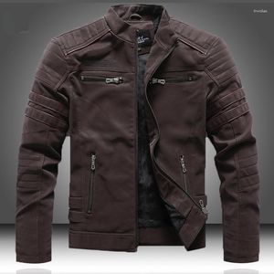 Men's Jackets Men Short Coat Autumn Winter S Leather Motorcycle Slim High Quality PU Coats Plus Velvet