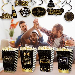 Present Wrap BM011 12st Papper Popcorn Box Happy Year Spring Festival Decorations Birthday Party Candy Boxes