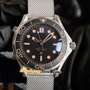 50th No Time To Die Automatic Mens Watch Diver 300m James Bond 007 Black Dial Mesh Steel Band 210 90 42 20 01 001 Gents Watches Pu206a