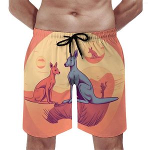 Men's Shorts Kangaroo Board Summer Simple Circle Cute Short Pants Man Sports Surf Quick Dry Graphic Swim Trunks