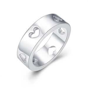 Whole 925 Sterling Silver Plated Fashion Empty heart ring Jewelry LKNSPCR1102722