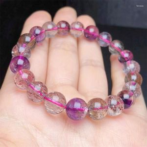 Link Bracelets Natural Super 7 Bracelet Women Healing Gemstone Crystal Strand Bangles Lovers Girlfriend Jewelry Gift 1PCS