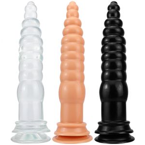 Anal Toys Overlength Plug Dildos Stimulate Anus Vagina Long Butt Penis With Sucker Masturbator Sex Soft Dilator Dick 230923