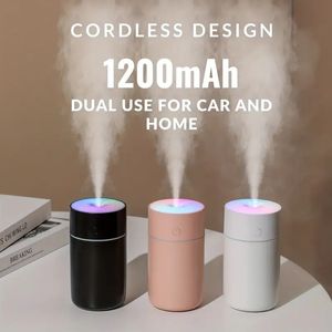 1pc 230ml Colorful Portable Mini Air Humidifier with Ultrasonic Cool Mist for Bedroom, Car, Office - Cordless and Super Quiet with 1200mAh Battery