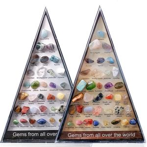 Decorative Objects Figurines 36PCS 1 Box Mineral Specimens Gems From All Over The World Healing Crystal Quartz Samples Gift Geography Teaching Decoration 230923