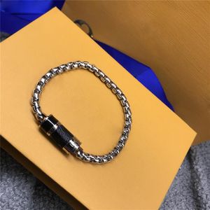 Fashion Steel Leder Parfüm Flaschenverbindungskette Armband Liebhaber Armbänder für Gutschein mit Geschenkhandel in Stock SL008285L