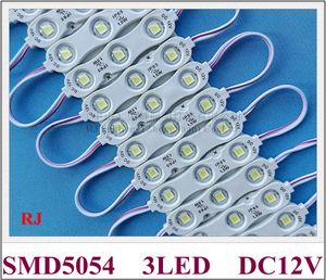 Lens Alüminyum PCB LED Işık Modülü Enjeksiyon LED modülü işaret kanalı için DC12V 75mm*17mm*6mm SMD 5054 3 LED 1.5W IP65