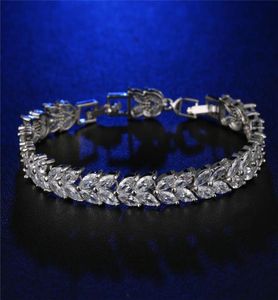 Vecalon Flower bijoux Bracciale femminile 5A Zircon Cz Braccialetti di fidanzamento in cristallo riempito in oro bianco per gioielli da donna8159353