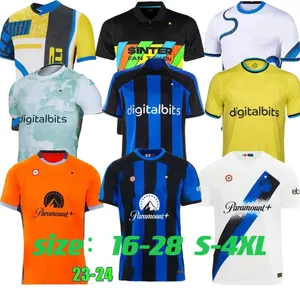 21 22 2023 2024 Inter Home Away Jerseys de Futebol Dzeko Lautaro J Correa Calhanoglu Campioni Jersey 21 22 23 Milan Vidal Barella Homens Kids Kits Camisas de Futebol
