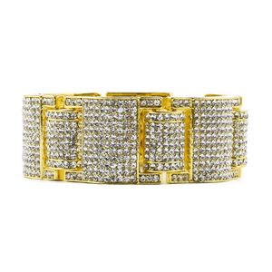 Pulseira de ouro 14k Silve Iced Out com diamante simulado Micro Pave Bling Bling Hip Hop para homens271w