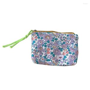 Sacos cosméticos Pequeno Make Up Bag Organizador Floral para Mulheres Batom Maquiagem Crianças Bolsa Bolsa de Moedas