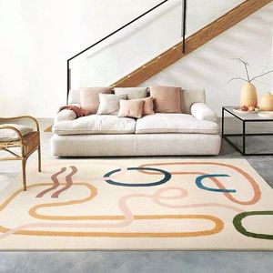 카펫 현대 미니멀리스트 쉬운 치료 거실 카펫 두꺼운 봉오리 푹신한 침실 큰 지역 부드러운 편안한 라운지 깔개 230923