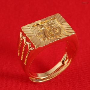 Bröllopsringar mode guldlycka ringer män färg lycka justering på kinesiska