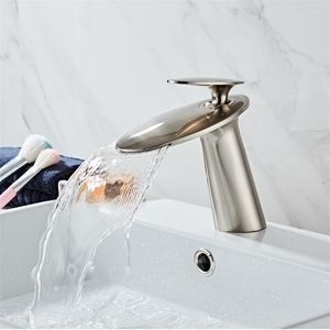 Bathroom Sink Faucets Vidric Waterfall Faucet &cold Total Brass Basin Single Handle Water Tap Wall Mounted