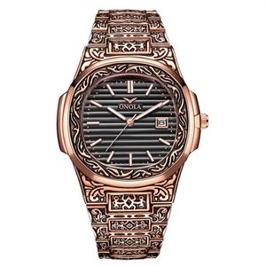 cwp 2021 ONOLA designer quartz watch unique gift wristwatch waterproof fashion casual Vintage golden classic luxury men295d