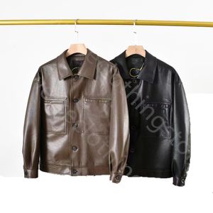 Nova lapela masculina elegante casual jaqueta de couro bomber jaqueta de couro falso design pu jaqueta de hombre emblemas à prova de vento motocicleta