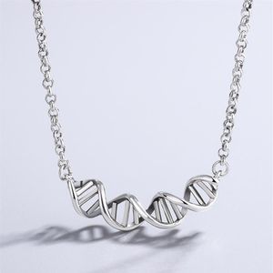 チェーンVentfille 925 Sterling Silver Dna Ed Spiral Necklace for Women Personality Trendy Party Gifts Jewelry 2021 Drop2782